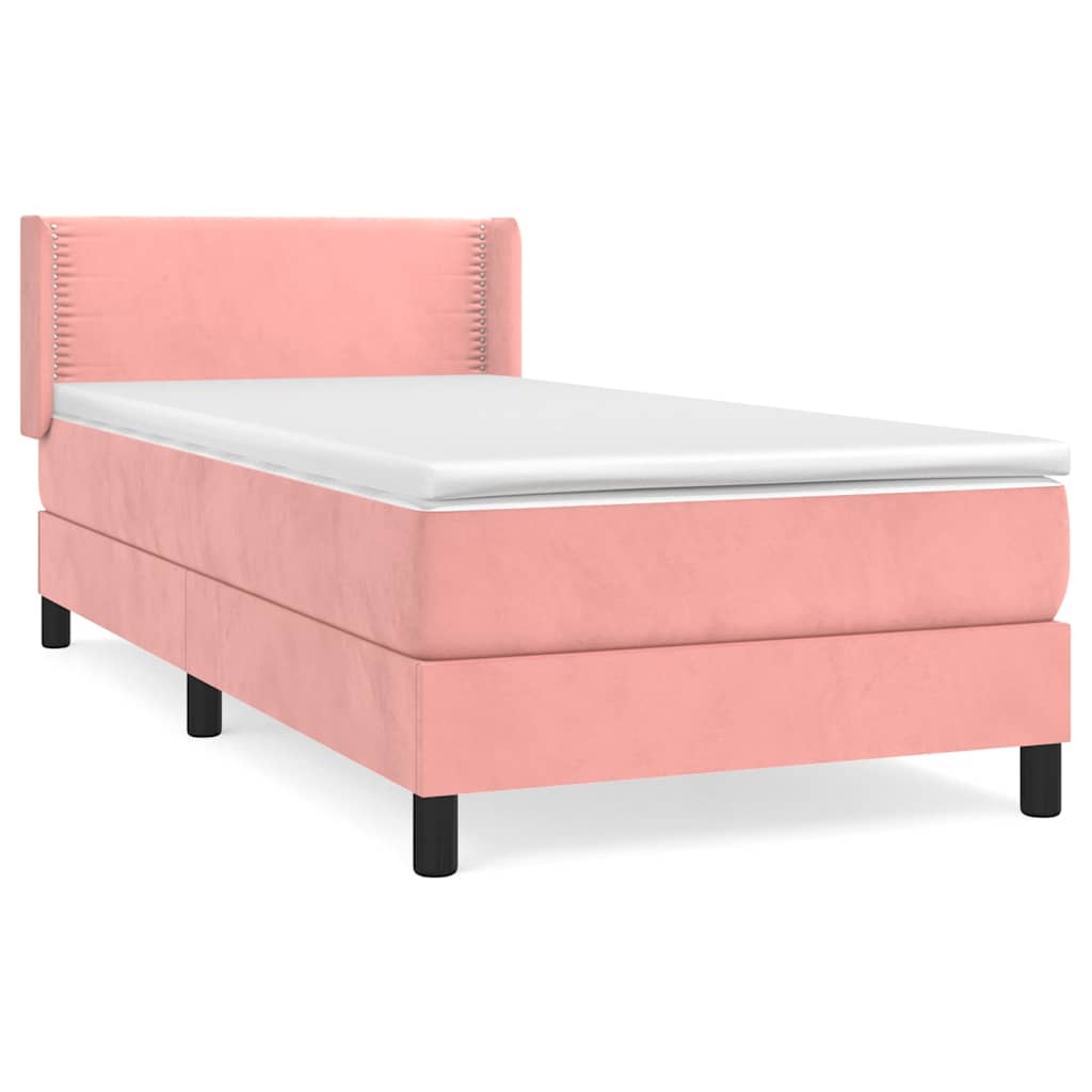 Box spring krevet s madracem ružičasti 100x200 cm baršunasti