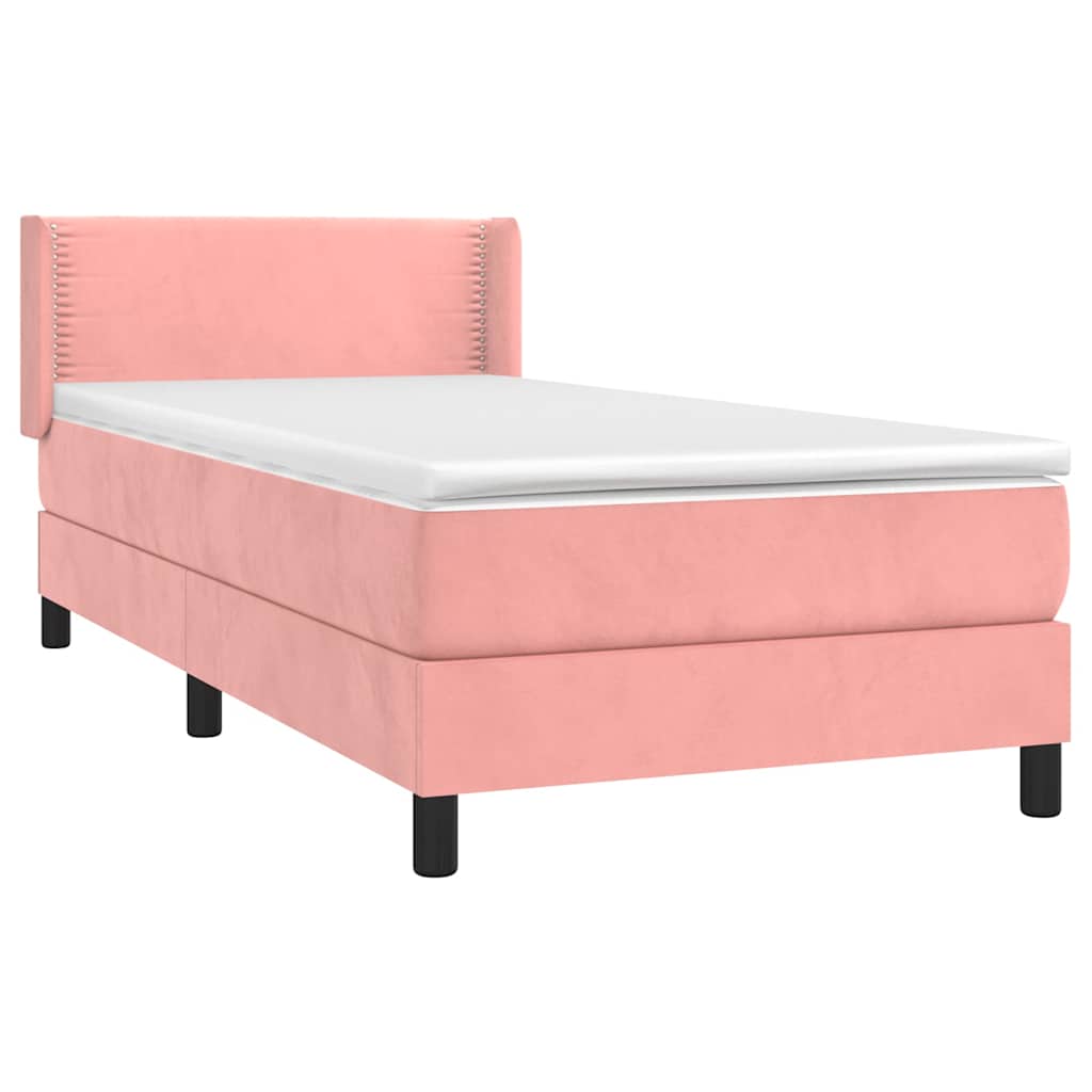 Box spring krevet s madracem ružičasti 100x200 cm baršunasti