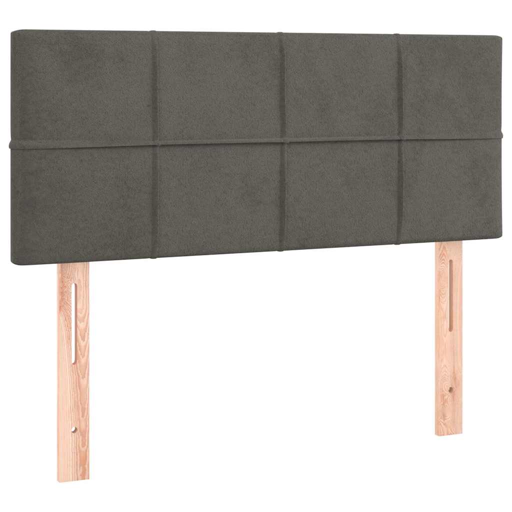 Box spring krevet s madracem tamnosivi 80 x 200 cm baršunasti