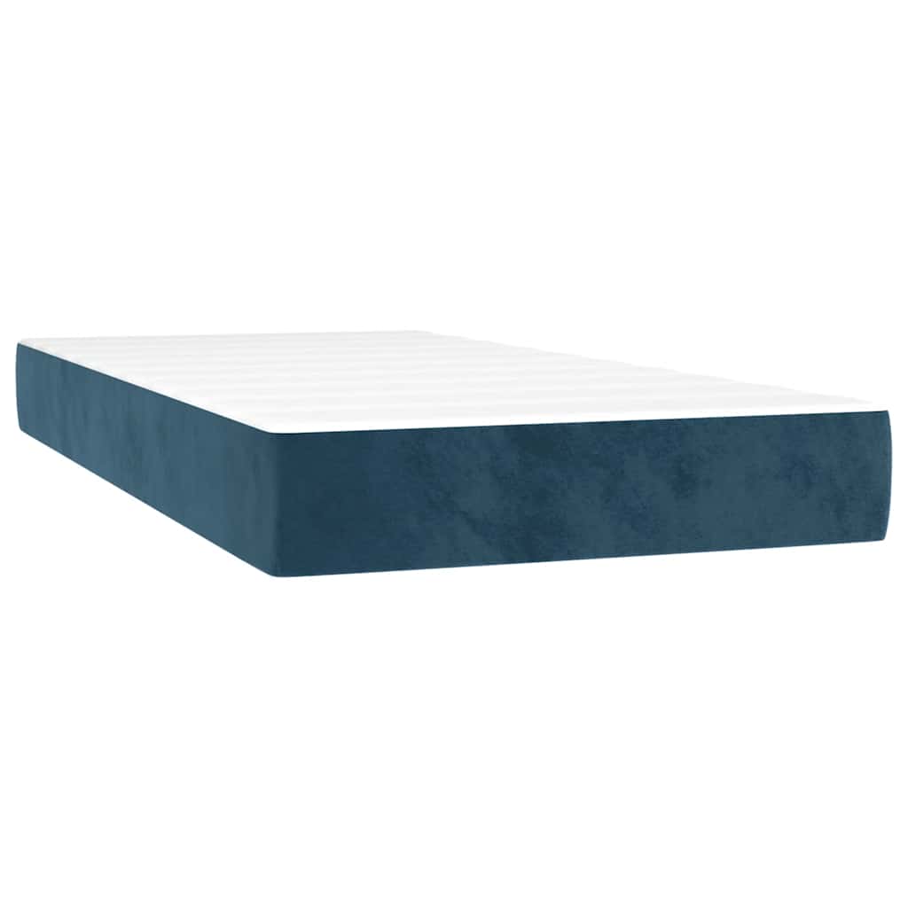 Krevet s oprugama i madracem tamnoplavi 200x200 cm baršunasti