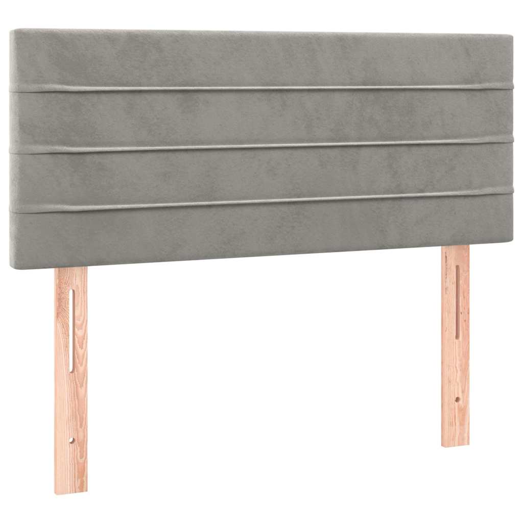 Box spring krevet s madracem svjetlosivi 80 x 200 cm baršunasti