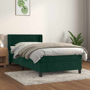 Box spring krevet s madracem tamnozeleni 80 x 200 cm baršunasti