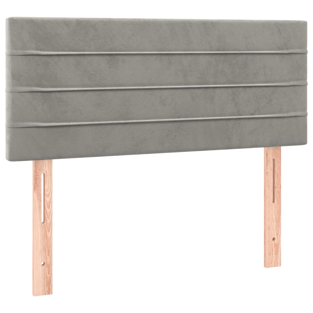 Box spring krevet s madracem svjetlosivi 100x200 cm baršunasti