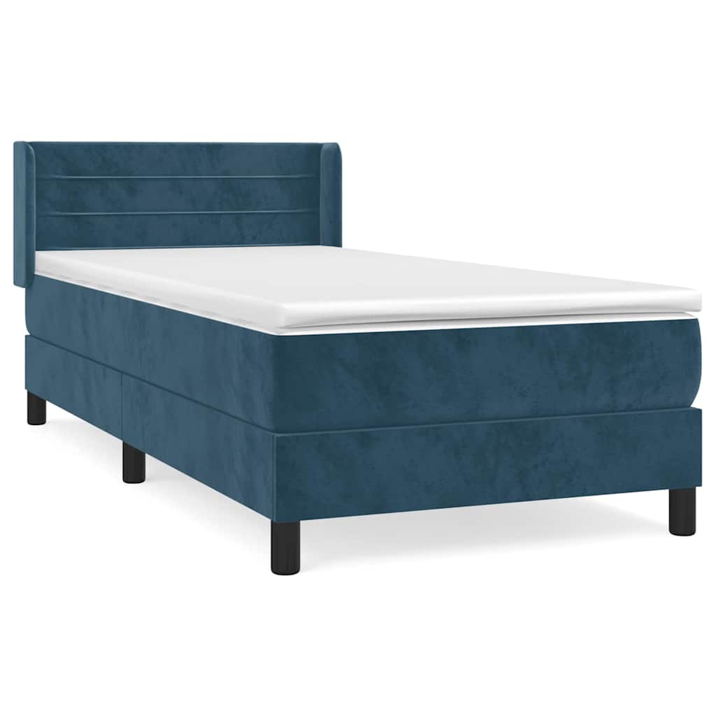 Box spring krevet s madracem tamnoplavi 100x200 cm baršunasti