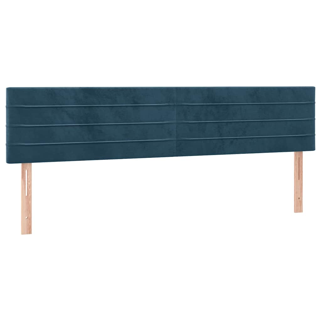 Krevet s oprugama i madracem tamnoplavi 160x200 cm baršunasti