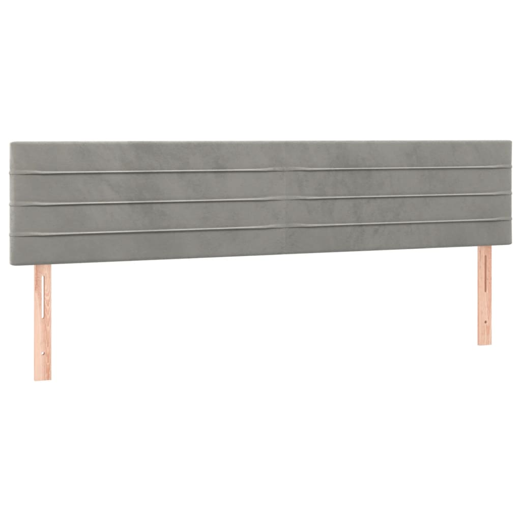 Krevet s oprugama i madracem svjetlosivi 200x200 cm baršunasti
