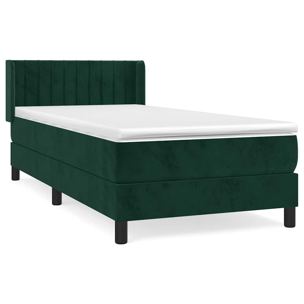 Box spring krevet s madracem tamnozeleni 80 x 200 cm baršunasti