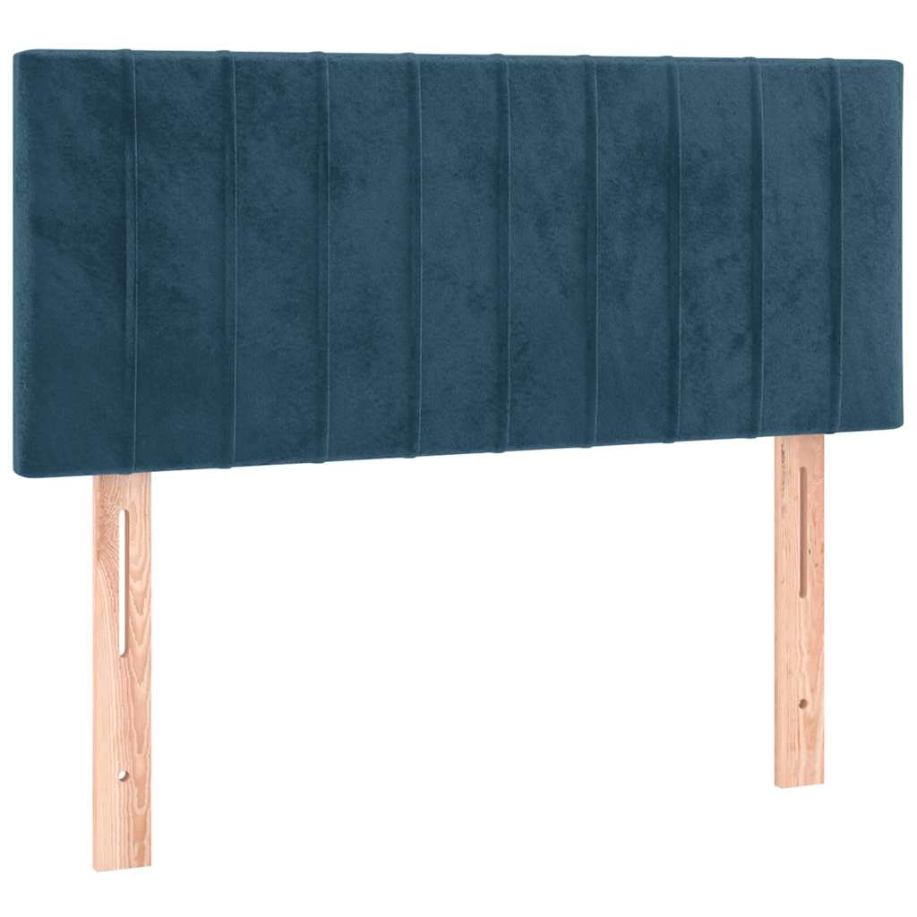 Box spring krevet s madracem tamnoplavi 90x190 cm baršunasti