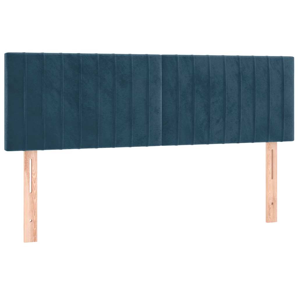 Krevet s oprugama i madracem tamnoplavi 140x190 cm baršunasti