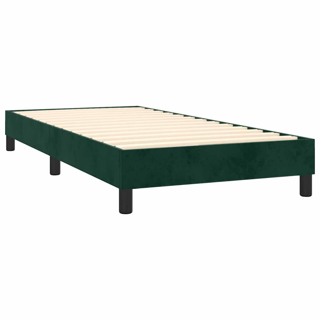 Box spring krevet s madracem tamnozeleni 90x200 cm baršunasti