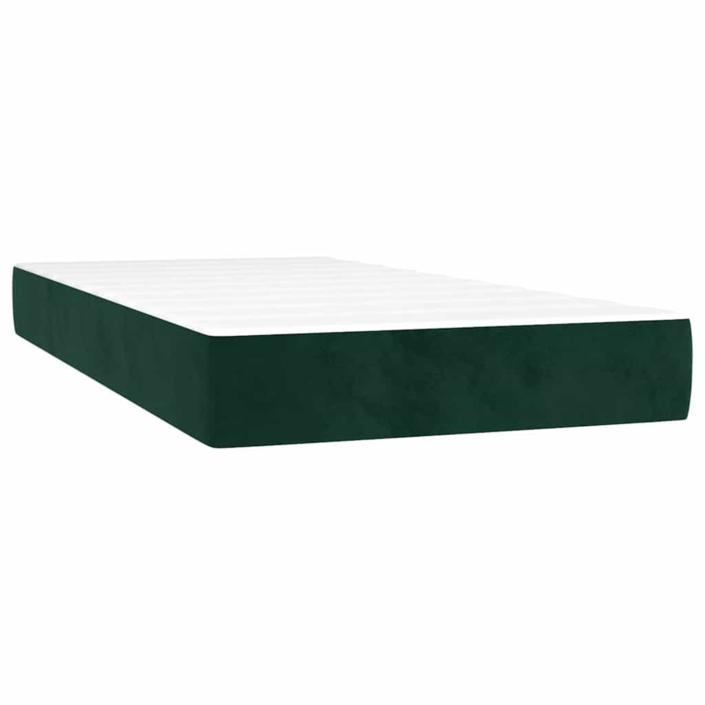 Box spring krevet s madracem tamnozeleni 90x200 cm baršunasti