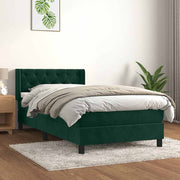 Box spring krevet s madracem tamnozeleni 90x200 cm baršunasti