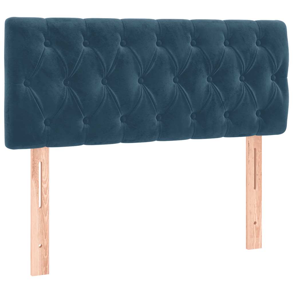 Box spring krevet s madracem tamnoplavi 90x200 cm baršunasti