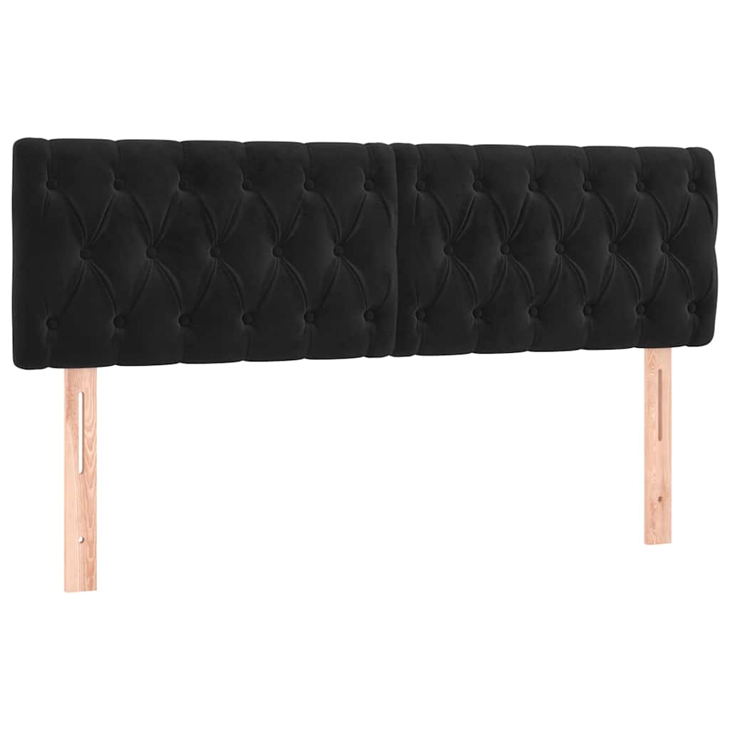 Krevet s oprugama i madracem crni 140x200 cm baršunasti