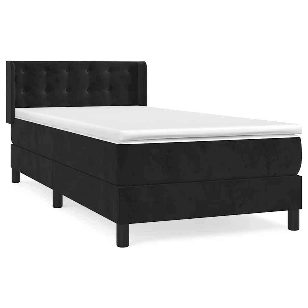 Box spring krevet s madracem crni 80 x 200 cm baršunasti