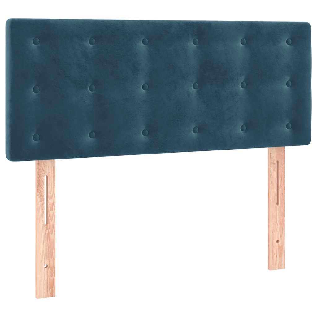 Box spring krevet s madracem tamnoplavi 90x190 cm baršunasti