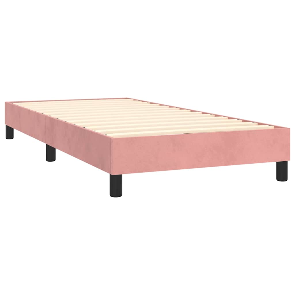 Box spring krevet s madracem ružičasti 90x190 cm baršunasti