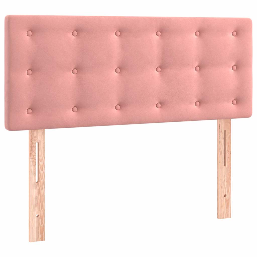 Box spring krevet s madracem ružičasti 90x190 cm baršunasti