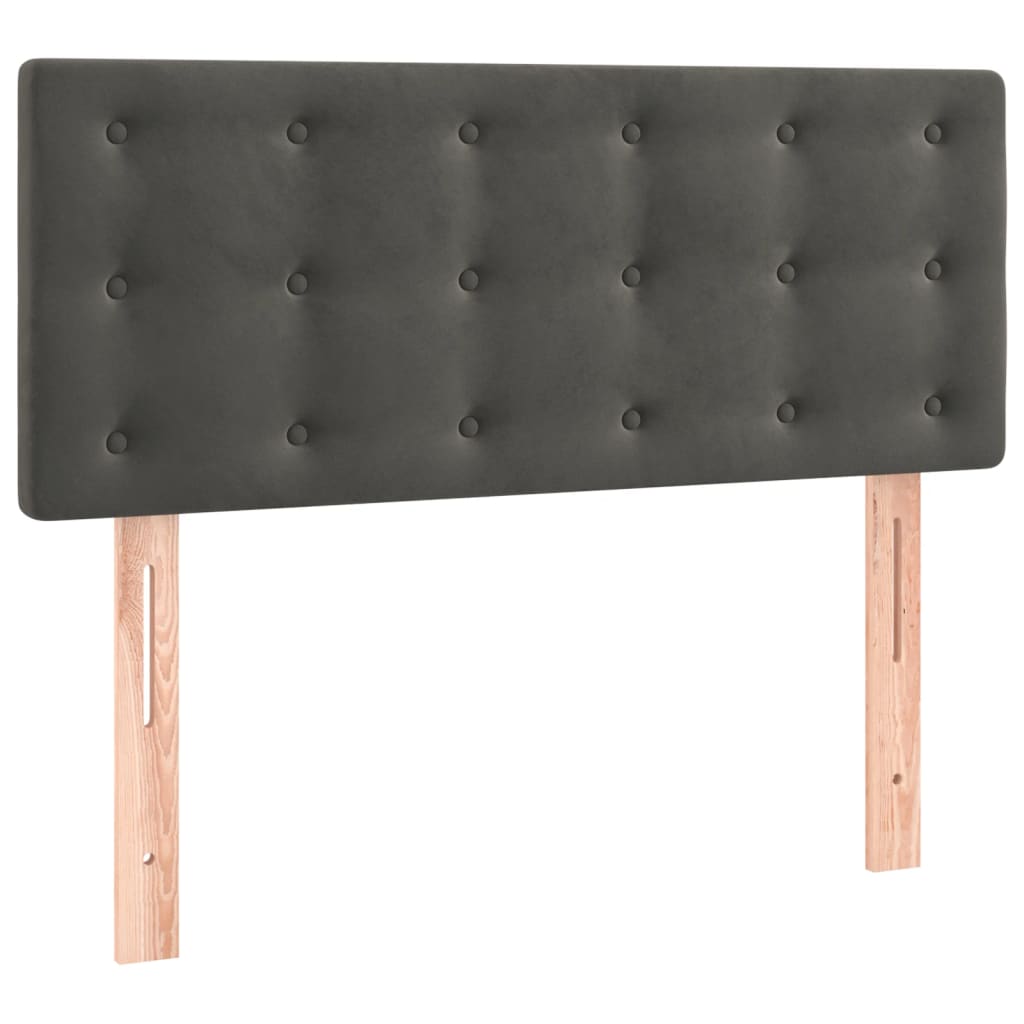 Box spring krevet s madracem tamnosivi 90x200 cm baršunasti