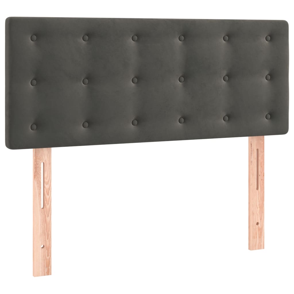 Box spring krevet s madracem tamnosivi 100x200 cm baršunasti