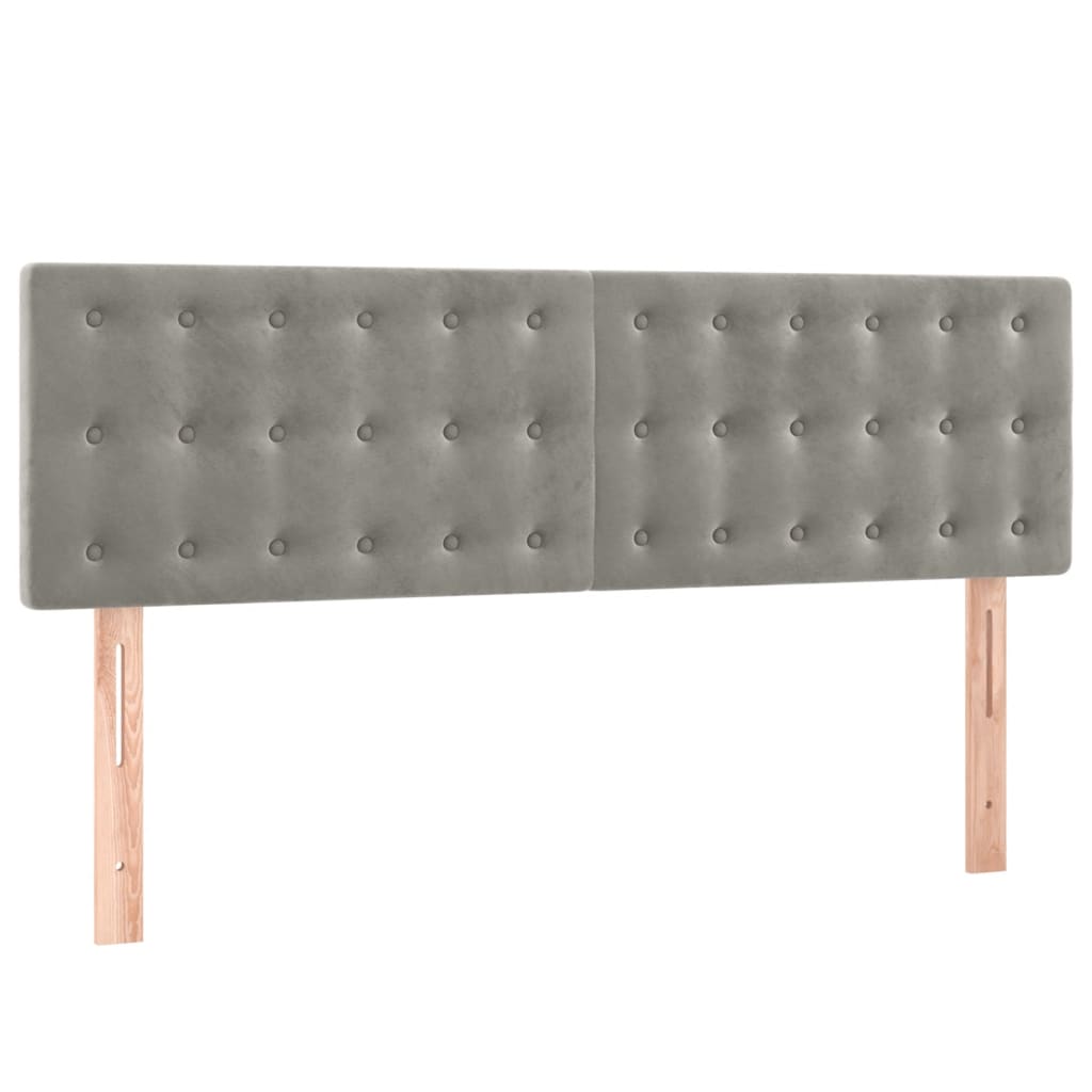 Krevet s oprugama i madracem svjetlosivi 140x190 cm baršunasti