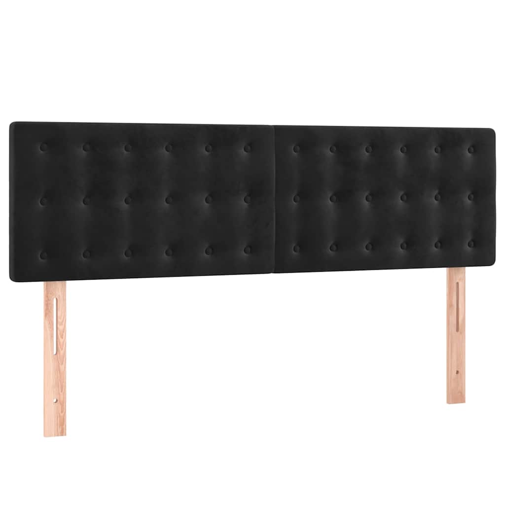 Krevet s oprugama i madracem crni 140 x 190 cm baršunasti