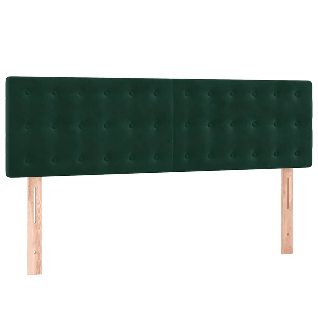 Krevet s oprugama i madracem tamnozeleni 140x190 cm baršunasti