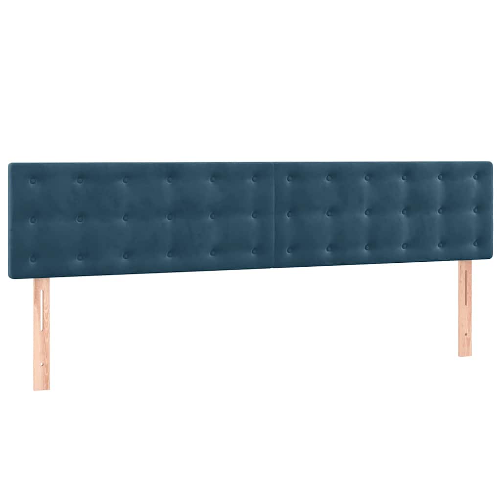Krevet s oprugama i madracem tamnoplavi 160x200 cm baršunasti