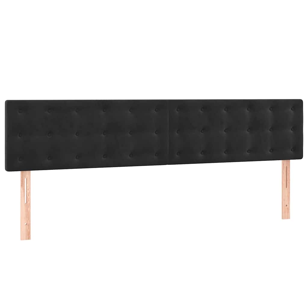 Krevet s oprugama i madracem crni 200x200 cm baršunasti