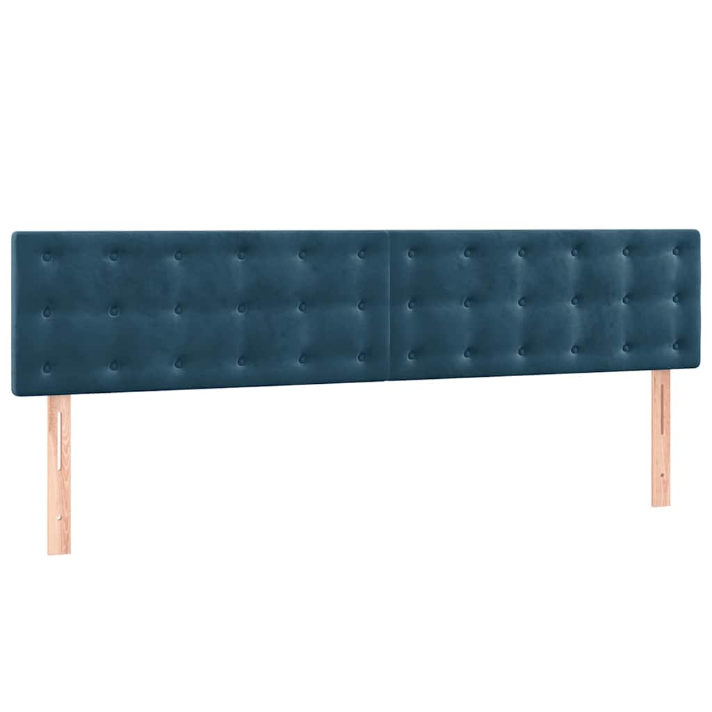 Krevet s oprugama i madracem tamnoplavi 200x200 cm baršunasti