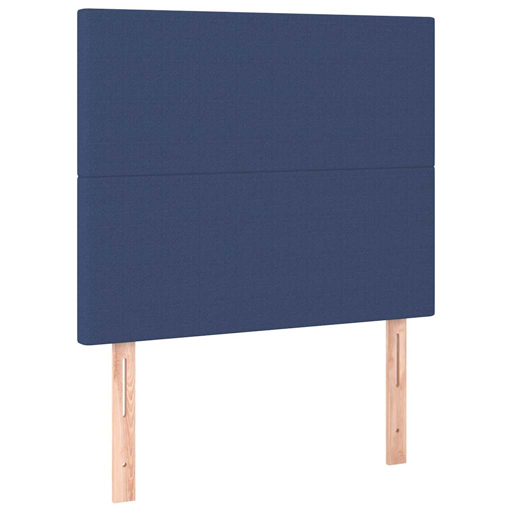 Krevet s oprugama i madracem plavi 90 x 200 cm od tkanine