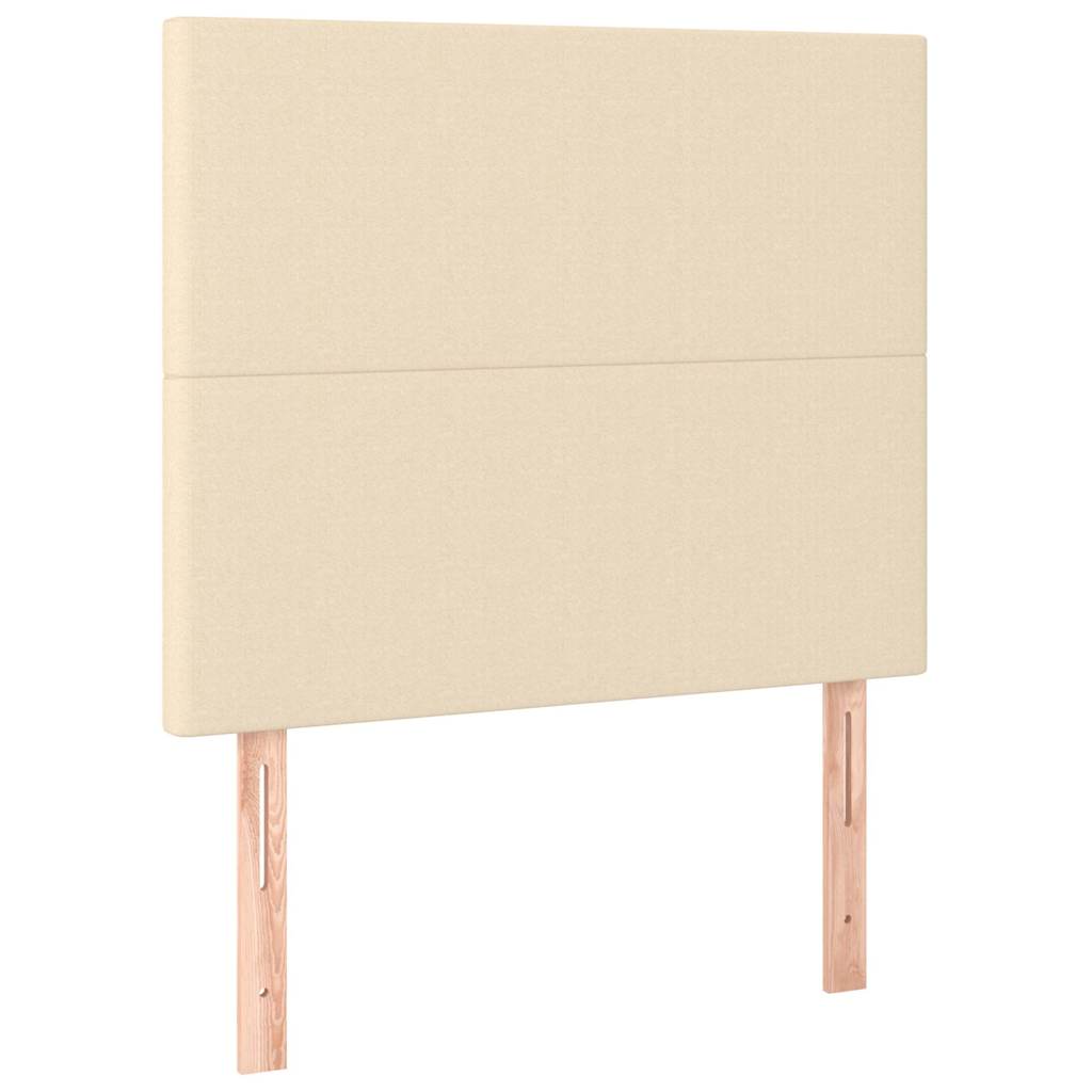 Krevet s oprugama i madracem krem 100 x 200 cm od tkanine