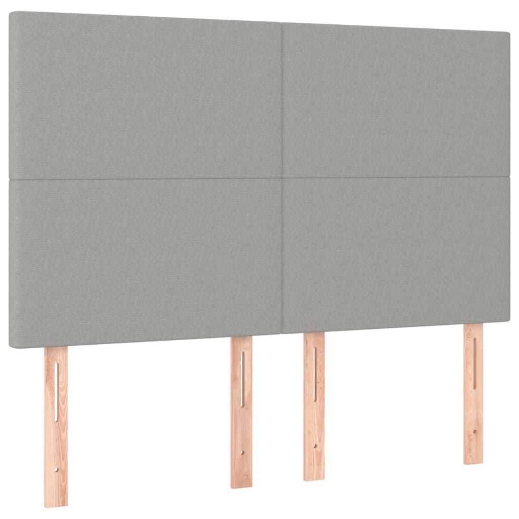 Krevet box spring s madracem svjetlosivi 140x200 cm od tkanine