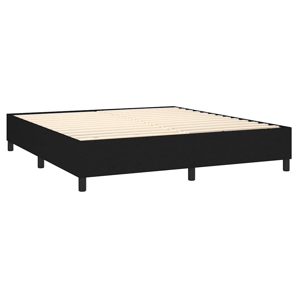 Krevet s oprugama i madracem crni 180x200 cm od tkanine