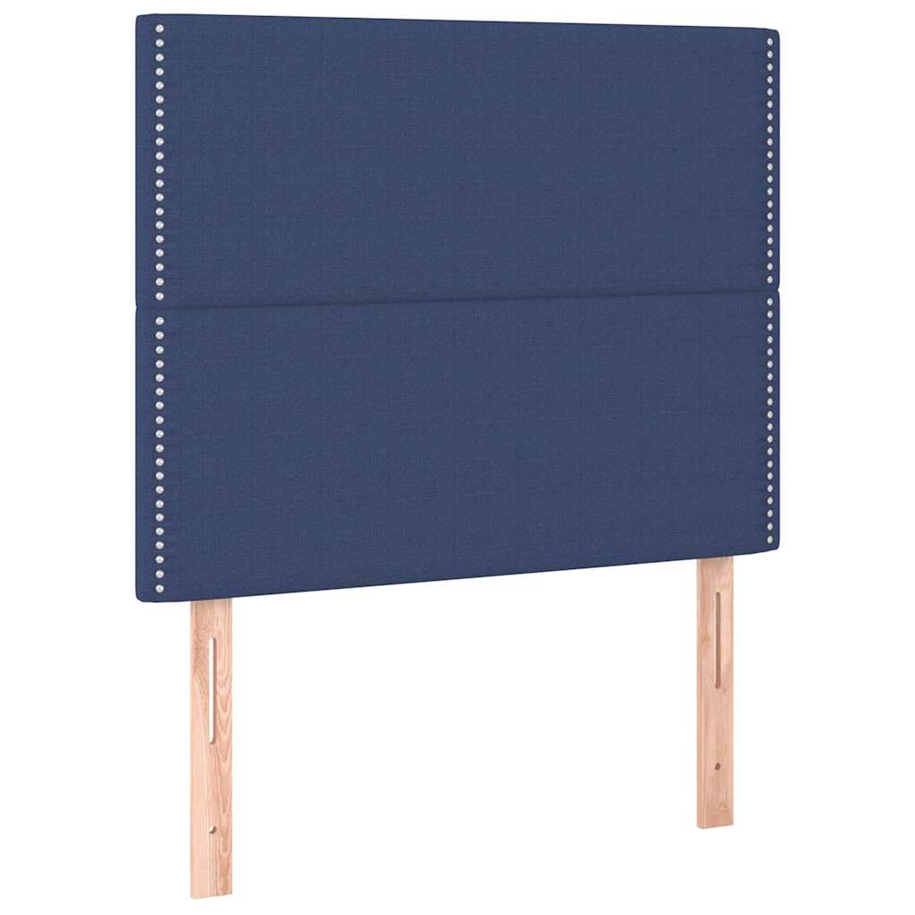 Krevet s oprugama i madracem plavi 90 x 190 cm od tkanine