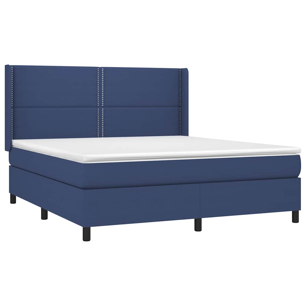 Krevet s oprugama i madracem plavi 180x200 cm od tkanine