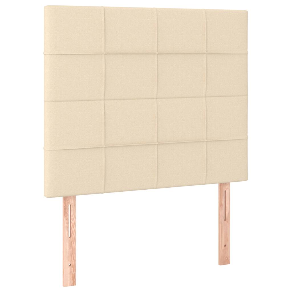 Krevet s oprugama i madracem krem 90 x 190 cm od tkanine