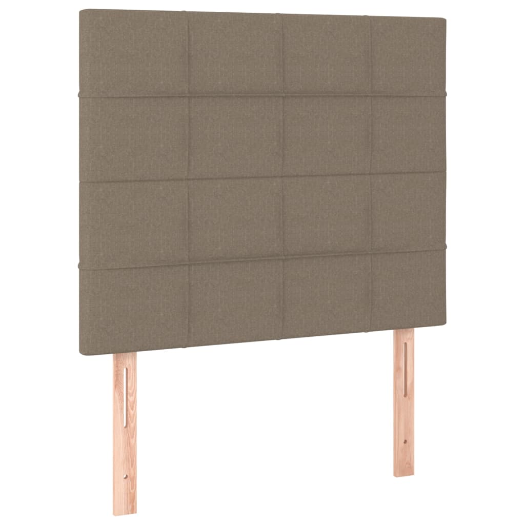 Krevet s oprugama i madracem smeđesivi 90x200 cm od tkanine