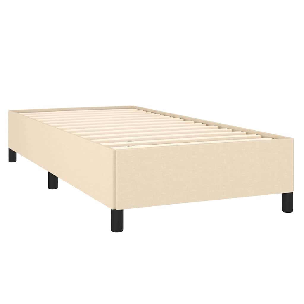 Krevet s oprugama i madracem krem 90 x 200 cm od tkanine