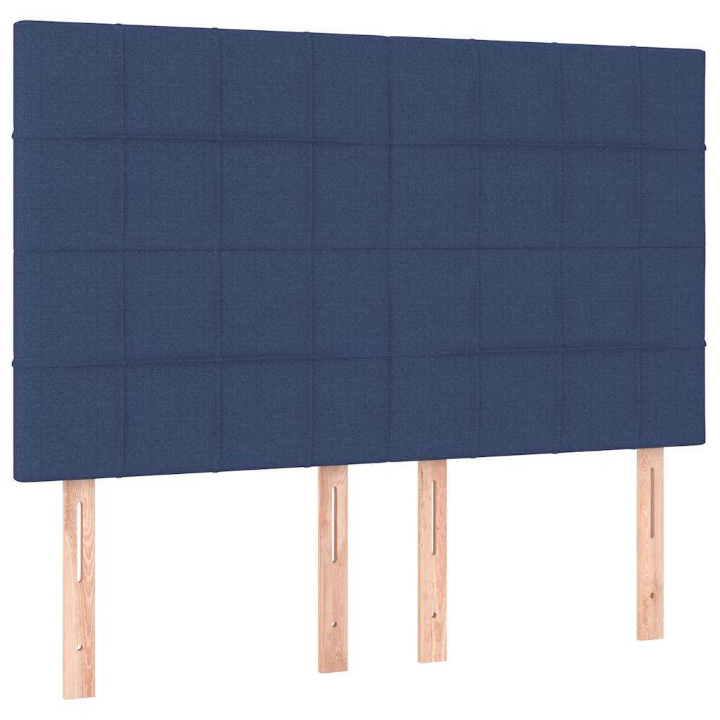 Krevet s oprugama i madracem plavi 140 x 190 cm od tkanine