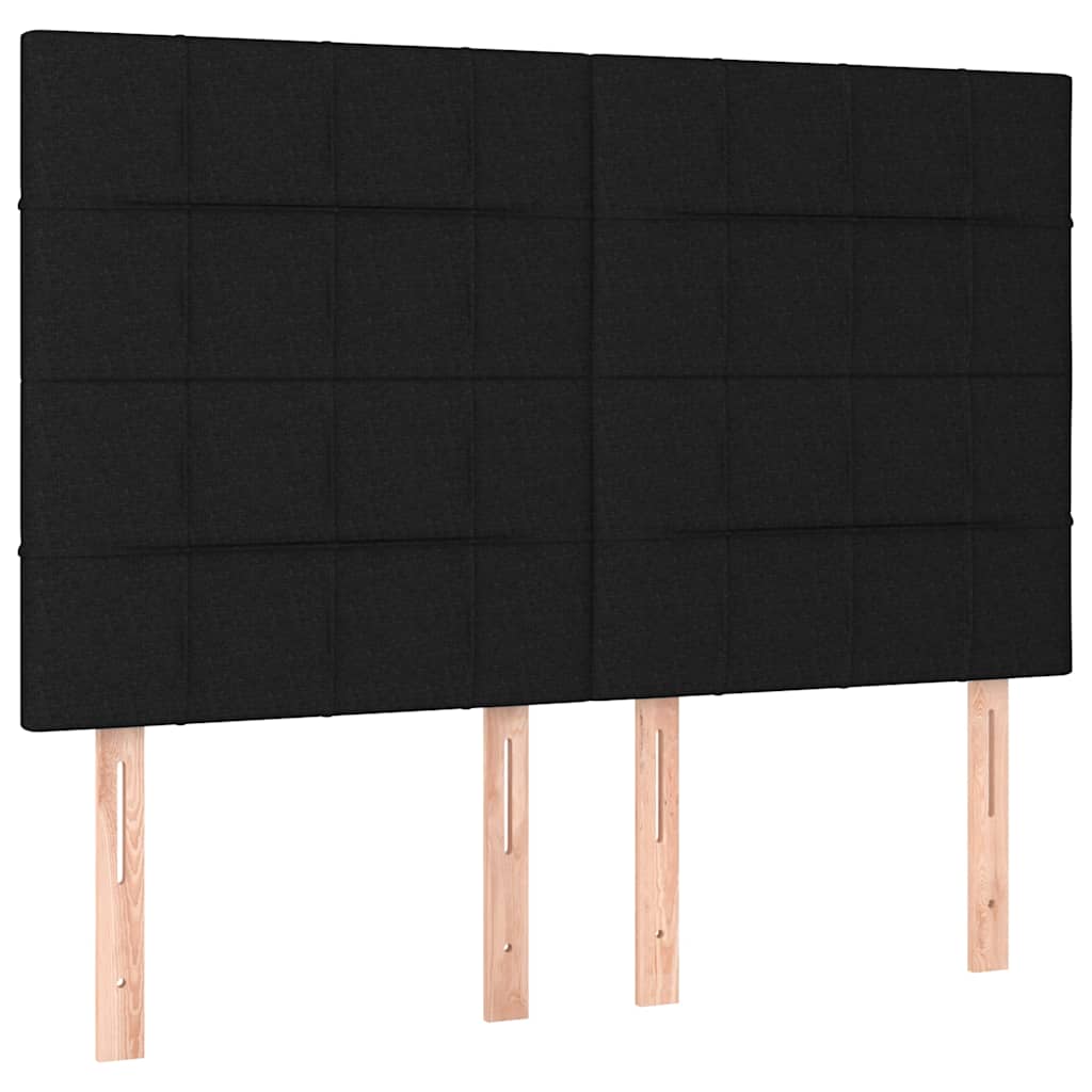 Krevet s oprugama i madracem crni 140x200 cm od tkanine