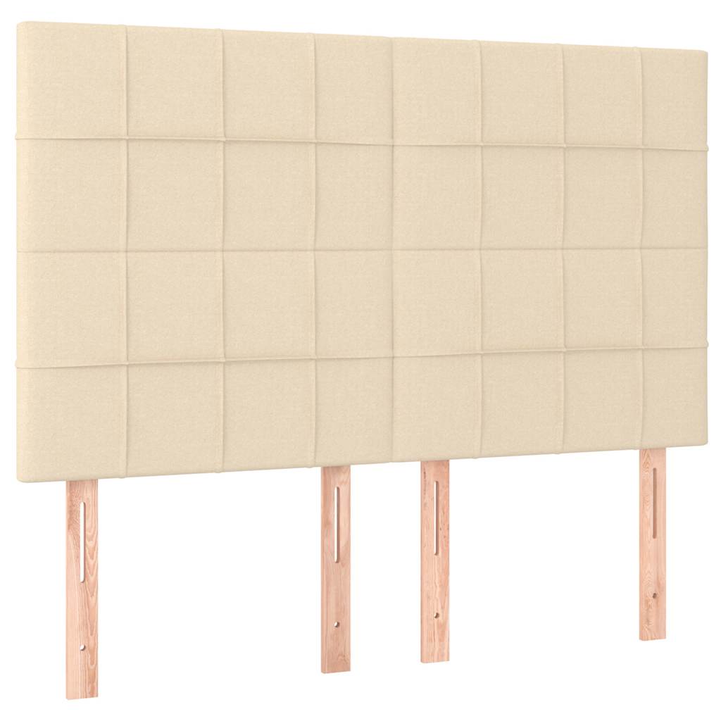 Krevet s oprugama i madracem krem 140x200 cm od tkanine