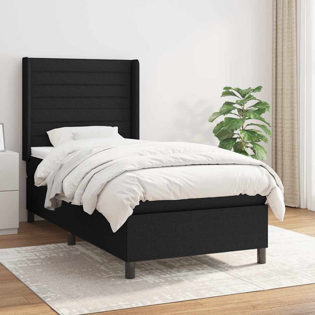 Box spring krevet s madracem crni 80 x 200 cm od tkanine