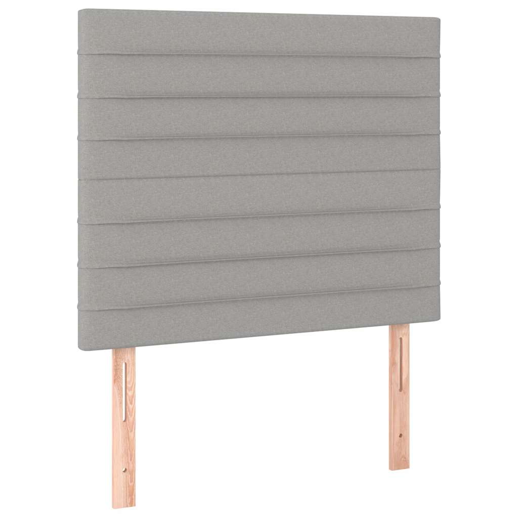 Box spring krevet s madracem svjetlosivi 90x190 cm od tkanine