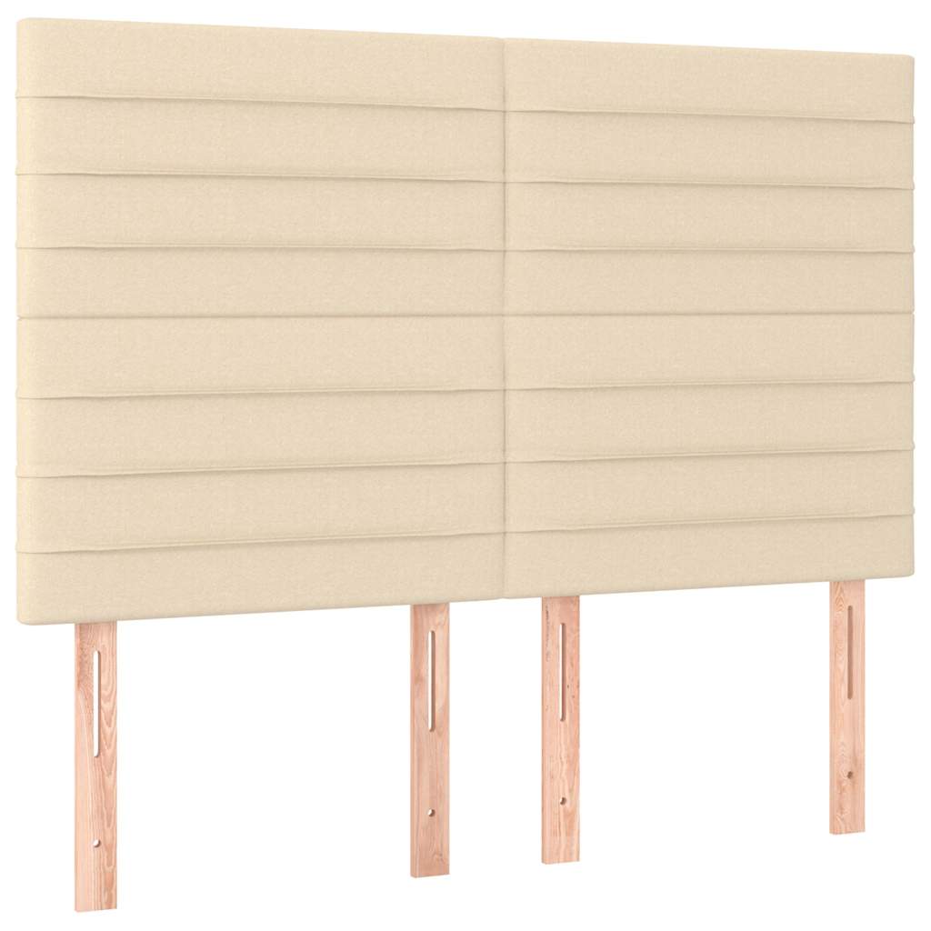 Krevet s oprugama i madracem krem 140 x 190 cm od tkanine