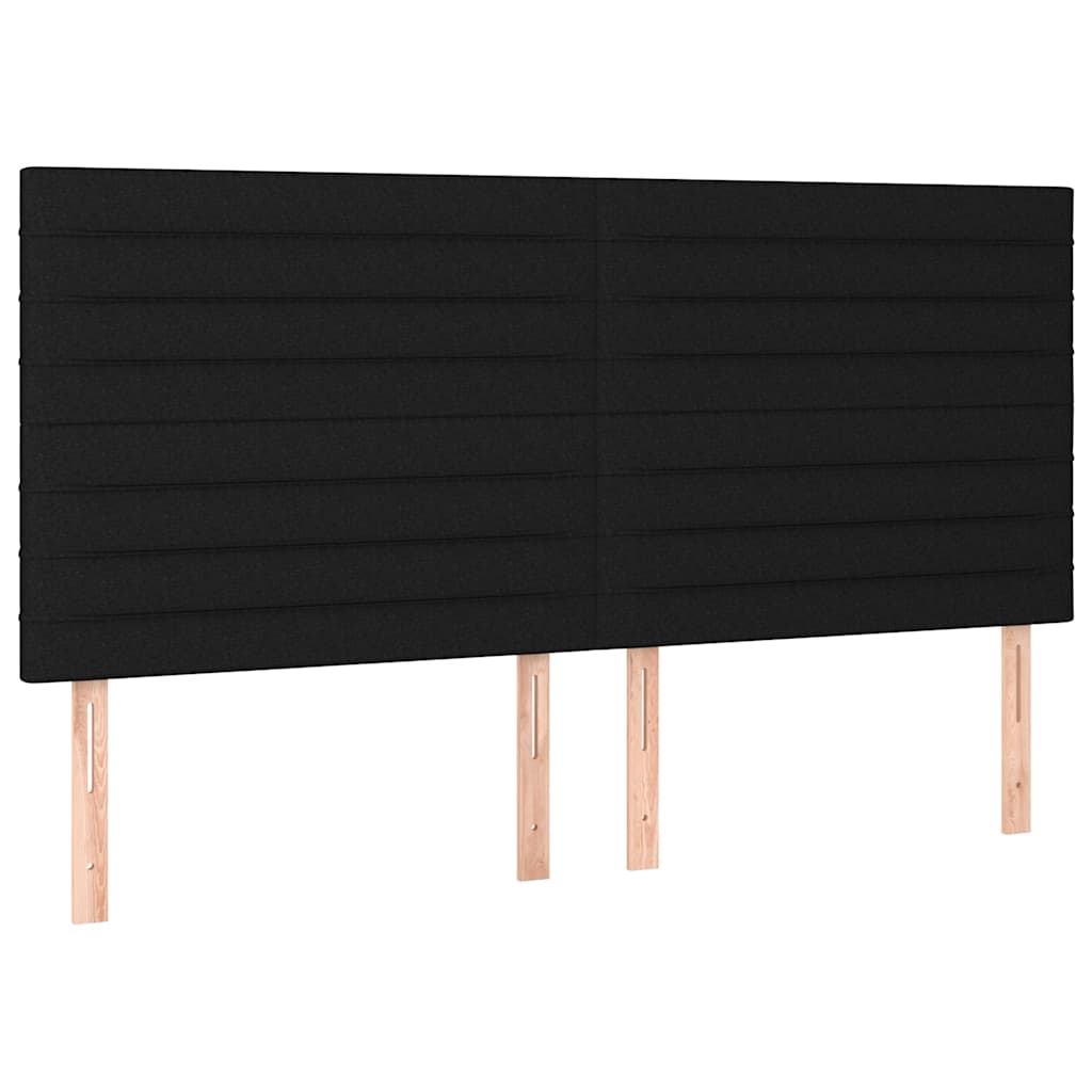 Krevet s oprugama i madracem crni 160x200 cm od tkanine