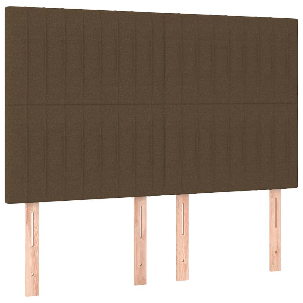 Krevet s oprugama i madracem tamnosmeđi 140x200 cm tkanina