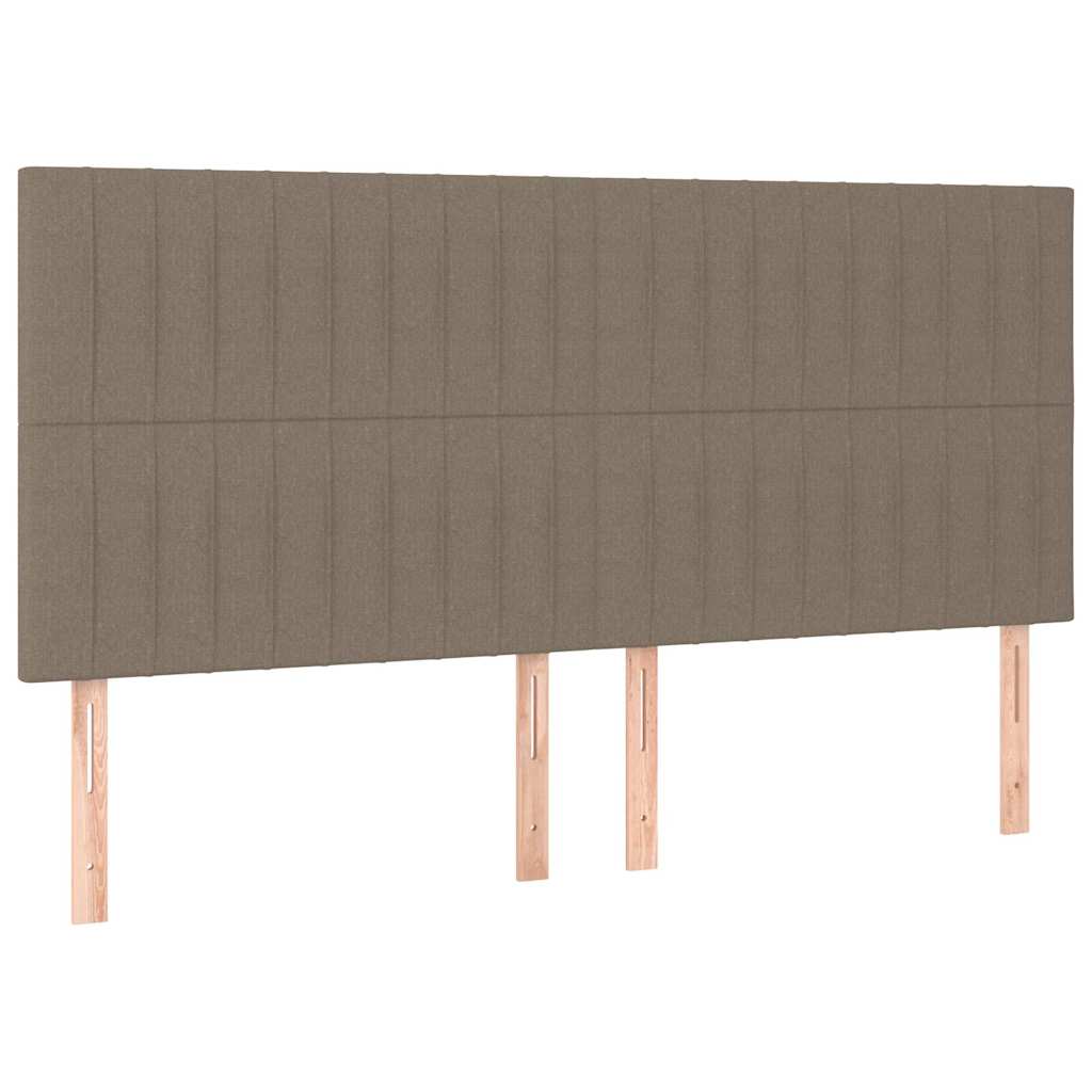 Krevet s oprugama i madracem smeđesivi 180x200 cm tkanina