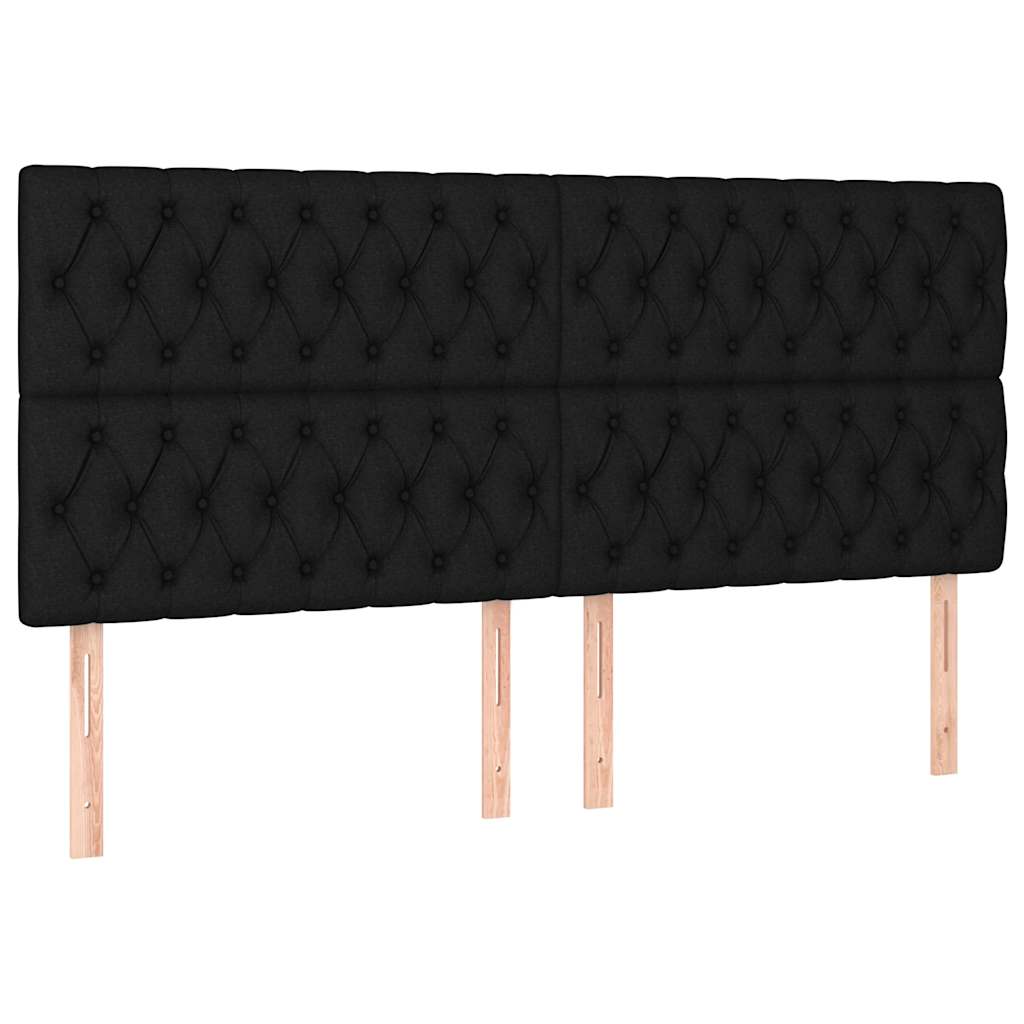 Krevet s oprugama i madracem crni 180x200 cm od tkanine