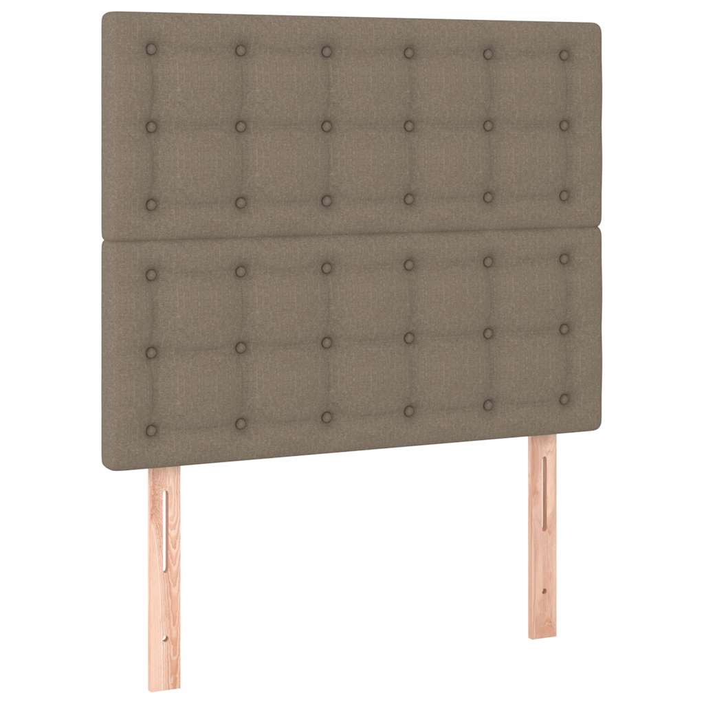 Krevet s oprugama i madracem smeđesivi 100 x 200 cm od tkanine